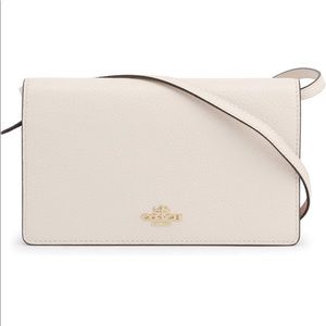 Coach Outlet Anna Foldover Crossbody Clutch (Chalk/Light Gold)